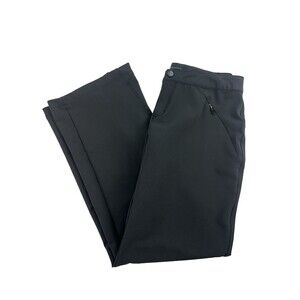 LL Bean Trekking Soft Shell Pants Black Lined Snap Zip Pockets Womens 10P Petite